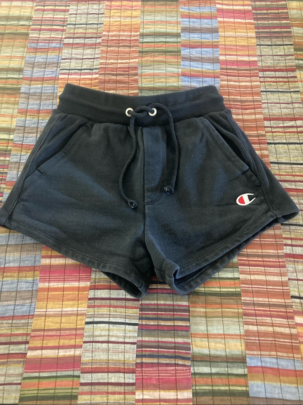 Champion Black Womens' Drawstring Fleece Shorts Size XS